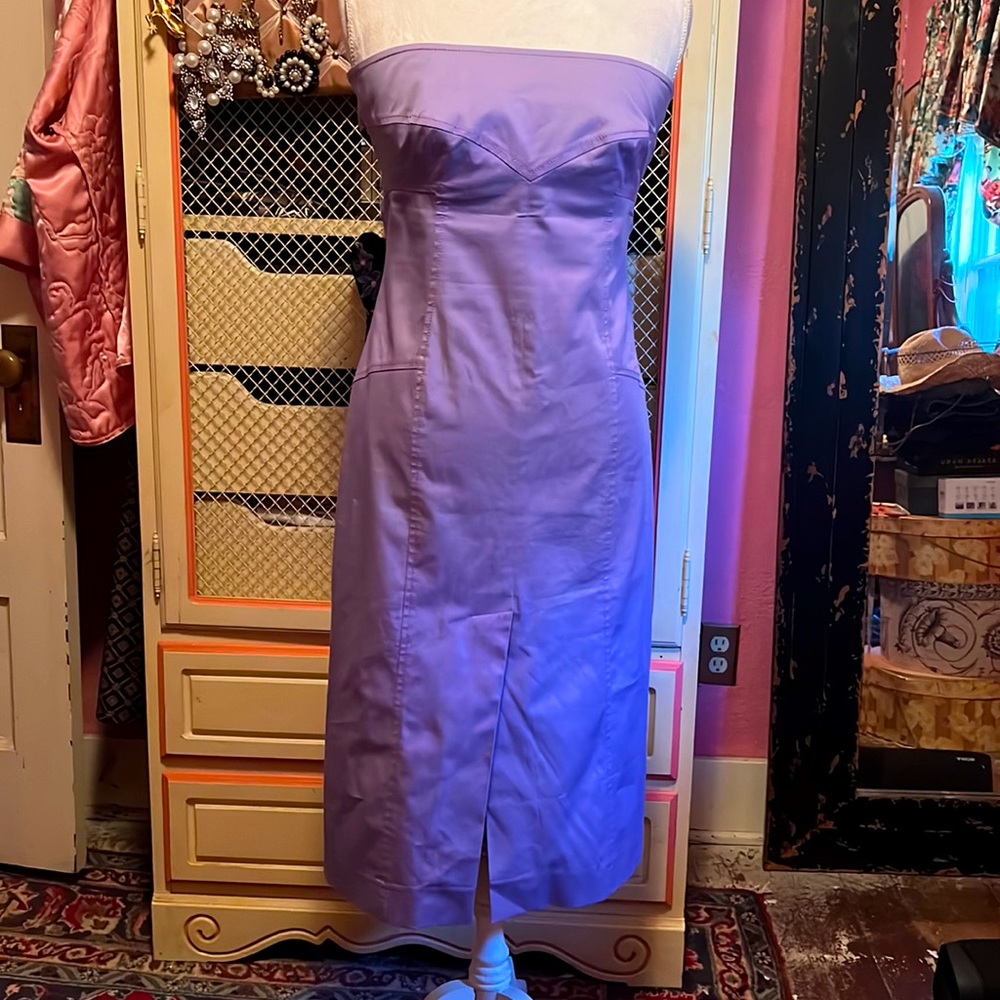 Valentino strapless midi dress.
